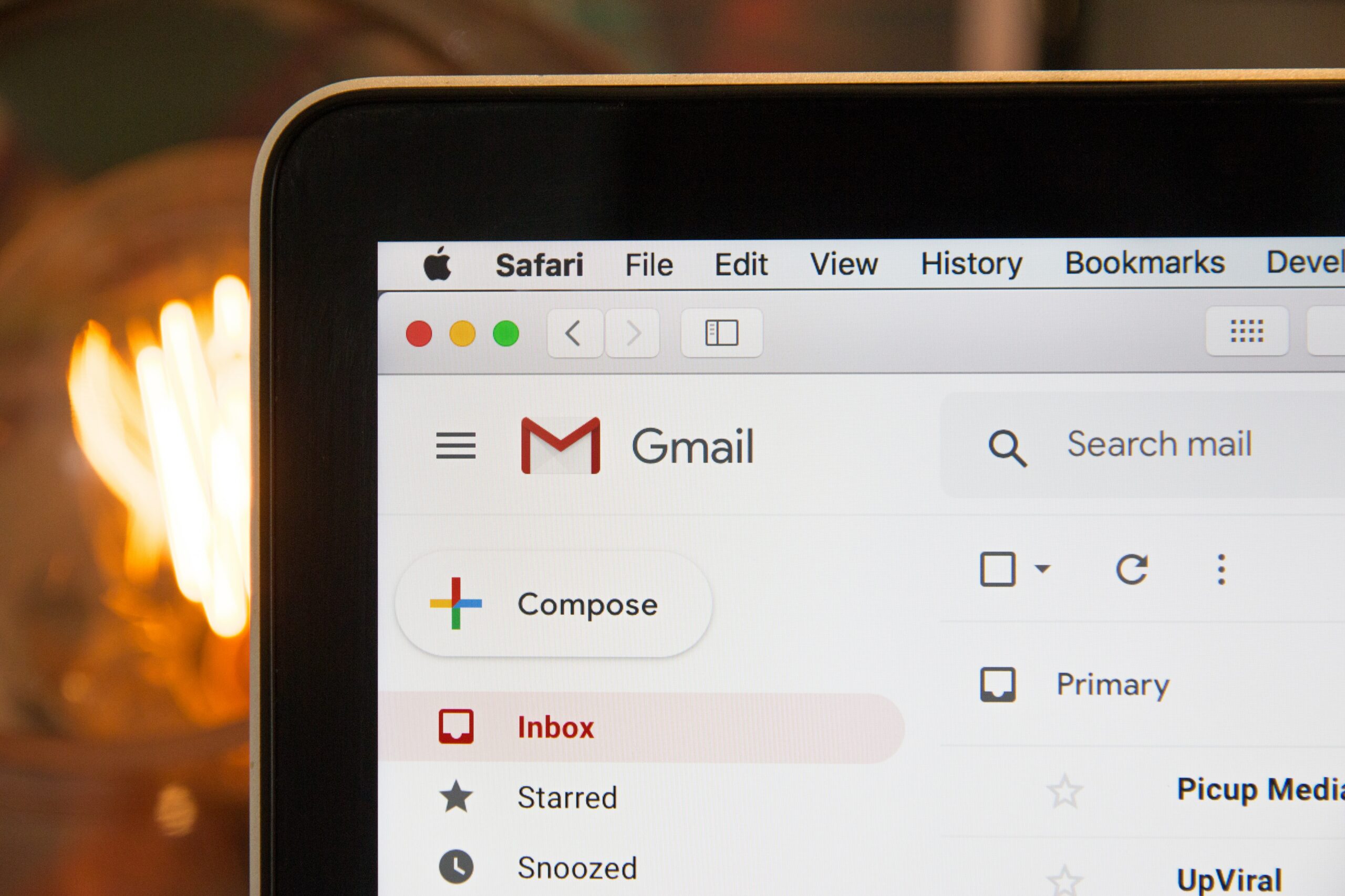 internet browser with gmail open on page